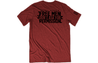 Free Men Don't Ask For Permission T-Shirt - Large (Mens), Antique Cherry Red image