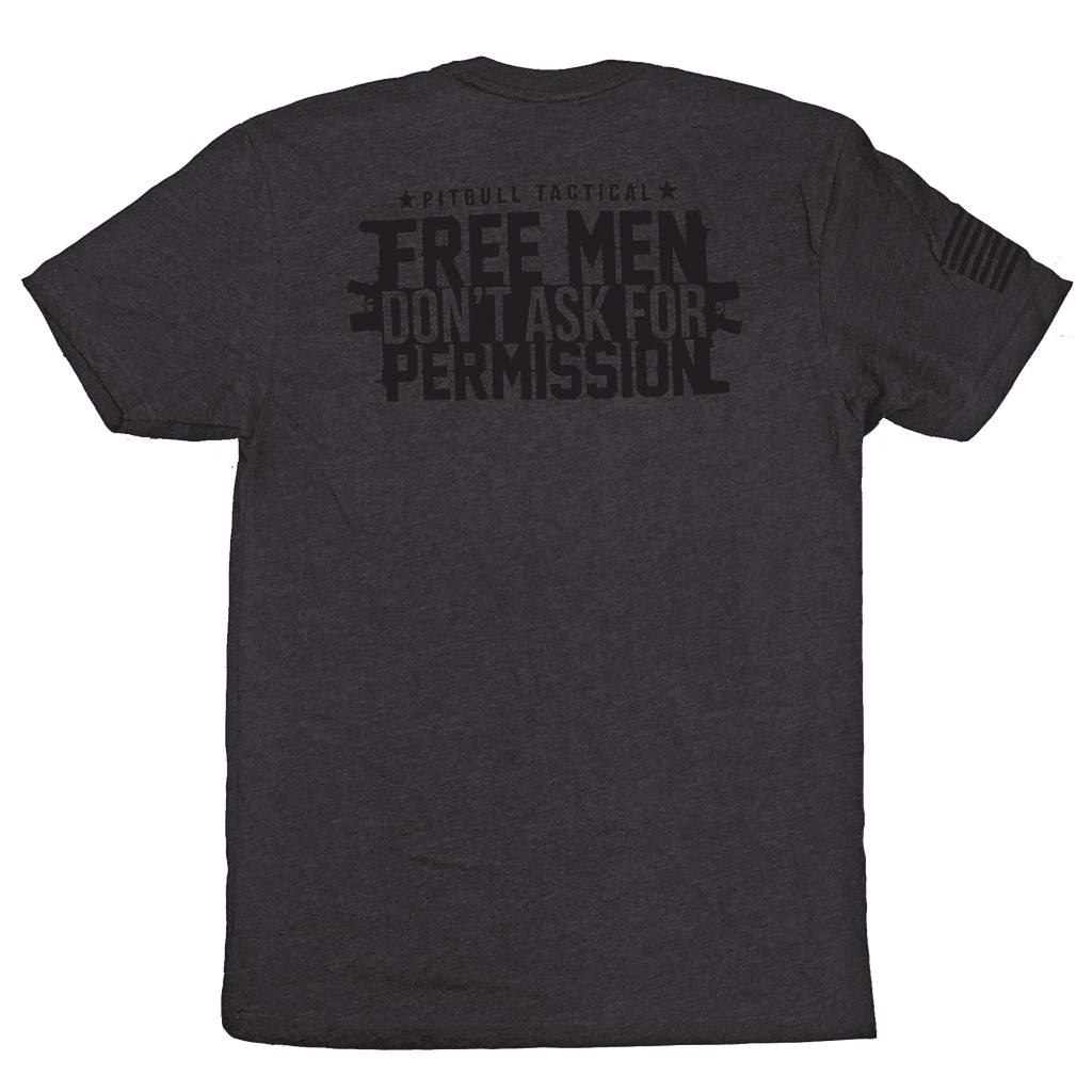 Free Men Don't Ask For Permission T-Shirt - 3XL (Mens), Dark Gray Heather image