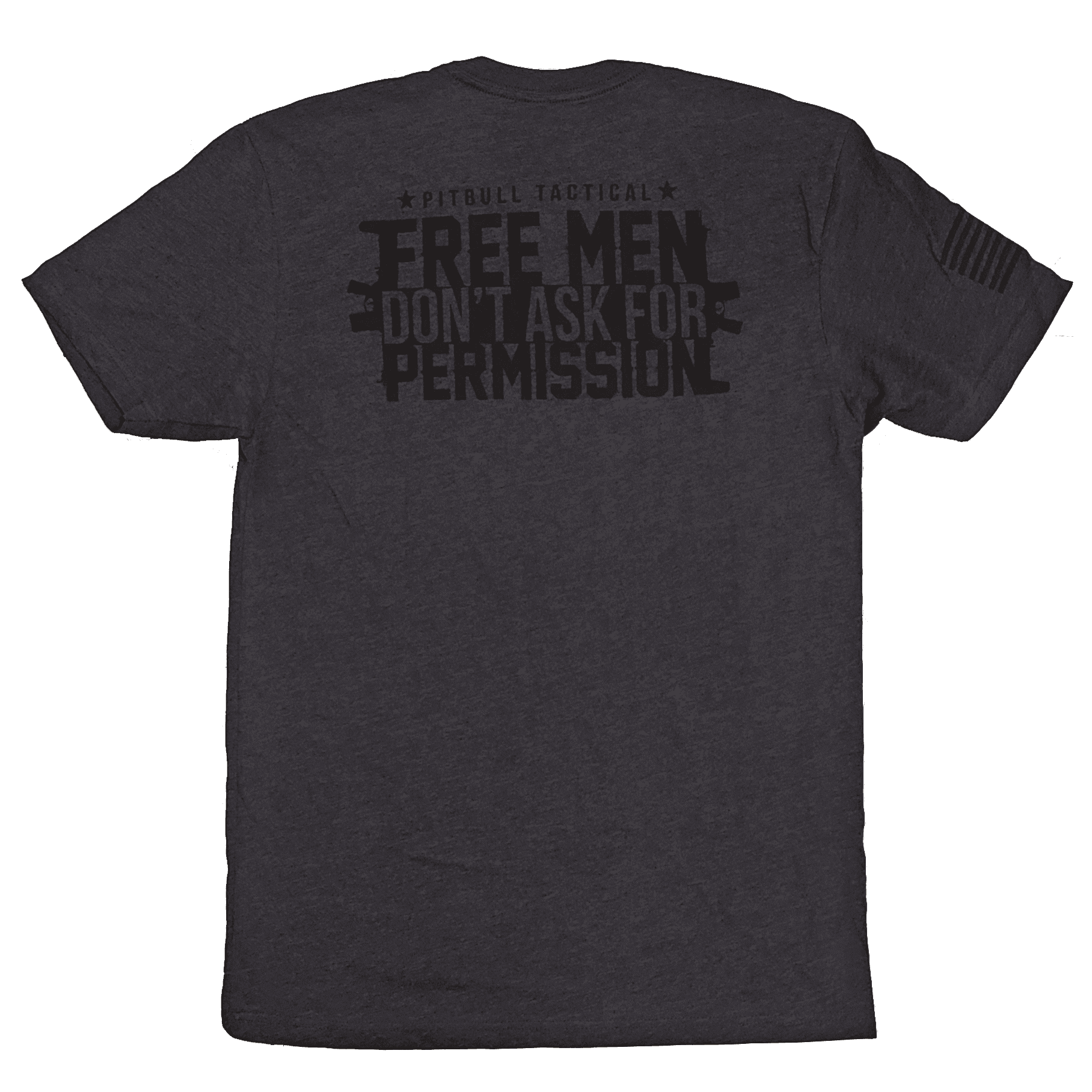 Free Men Don't Ask For Permission T-Shirt - 3XL (Mens), Dark Gray Heather image