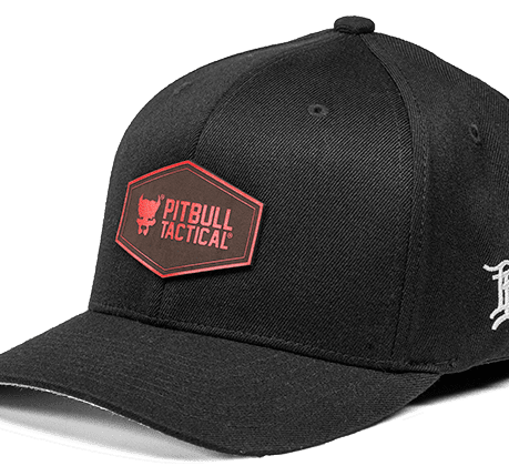 Flex Fit Hat – Black with Fire Patch image 0